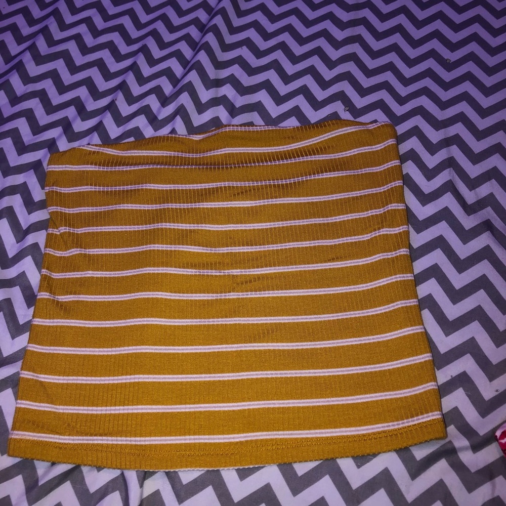 Orange & White stripped crop top